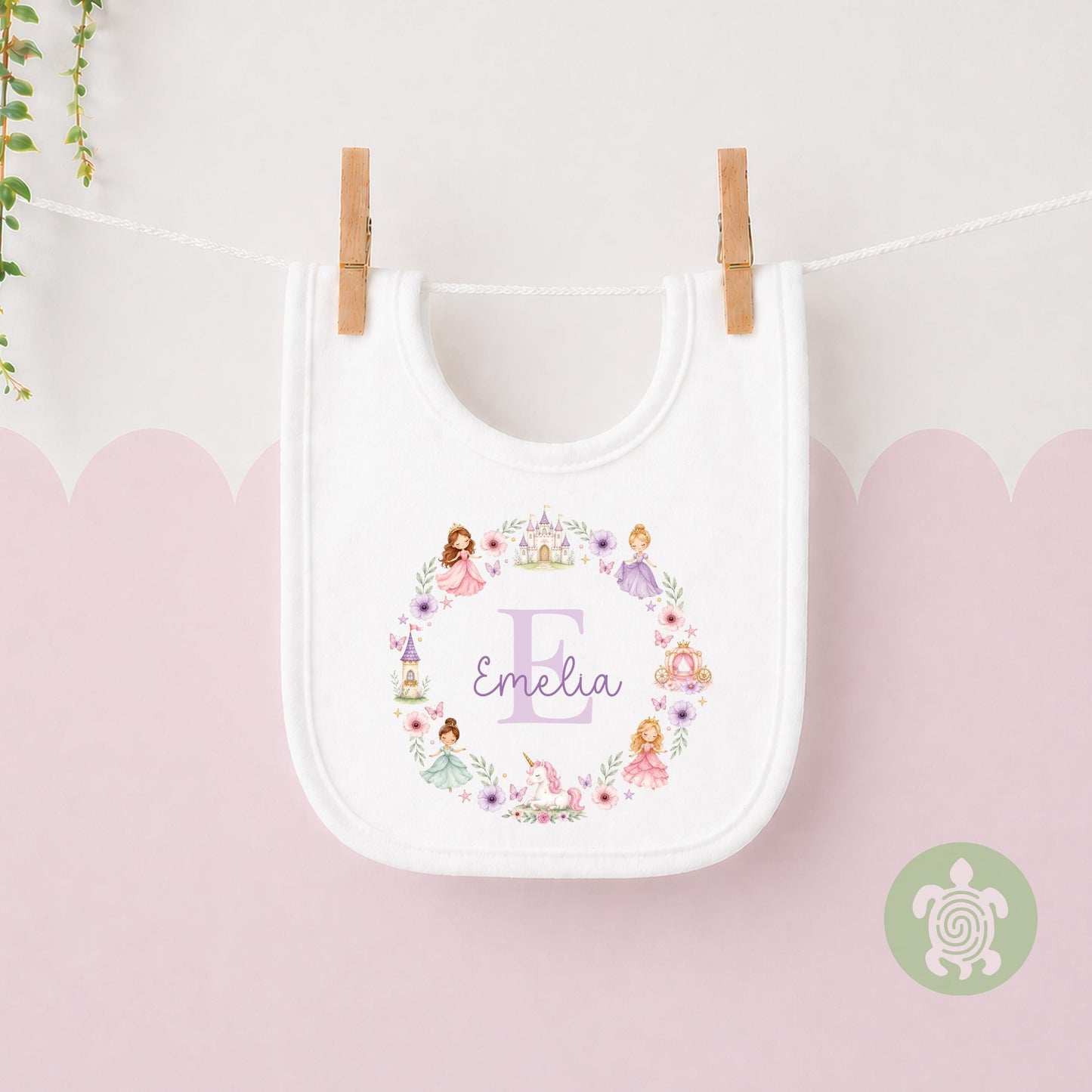 Personalised Princess T-shirt | Custom Princess Name Sweatshirt | Personalised Baby Vest, Sleepsuit & Bib | Floral Initial Girls Gift