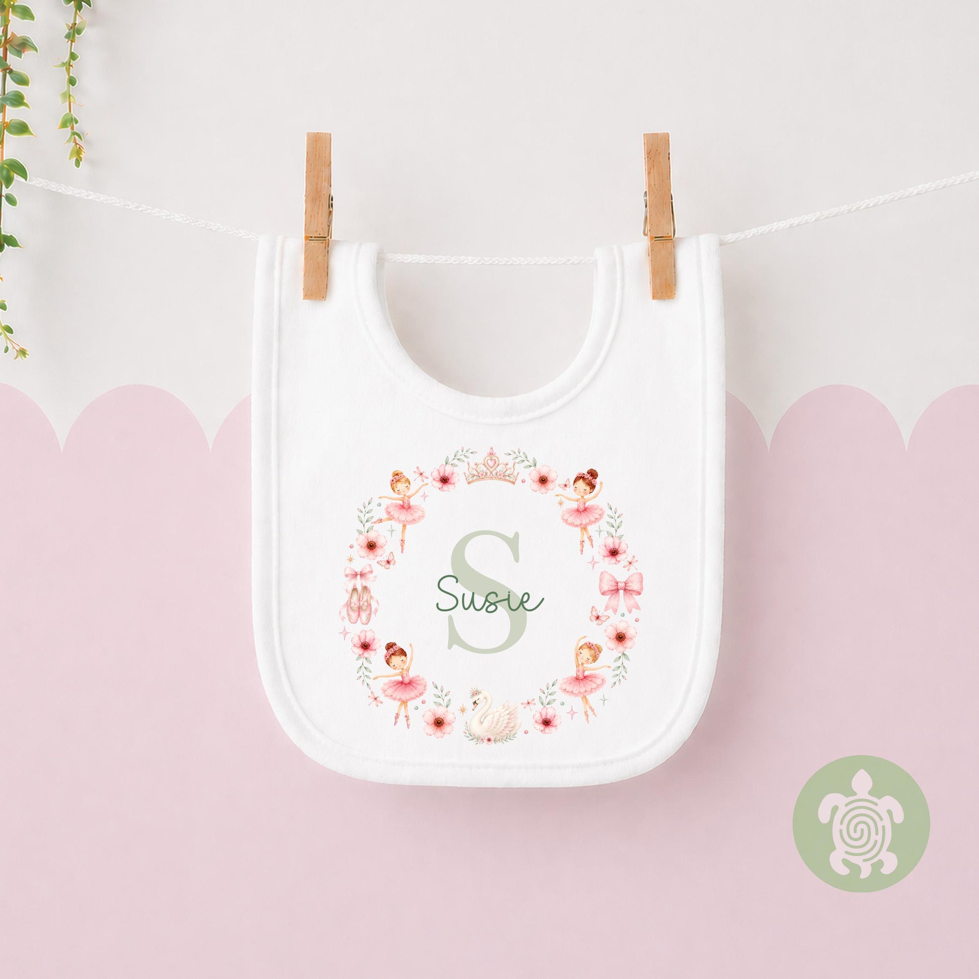 Personalised Ballerina T-shirt | Custom Ballerina Name Sweatshirt | Personalised Baby Vest, Sleepsuit & Bib | Floral Initial Girls Gift