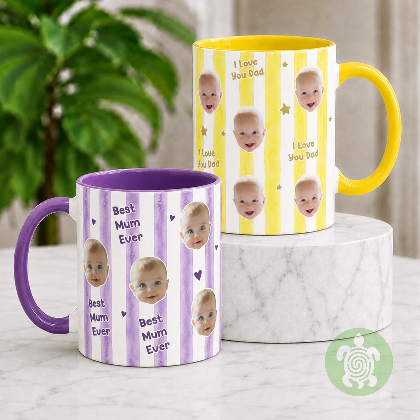 Personalised Baby Face Mug, Daddy Mummy Mug, Photo Mug, Birthday Mugs, Gift for New Dad, Grandad Gift With Kids Photo, Best Uncle Auntie