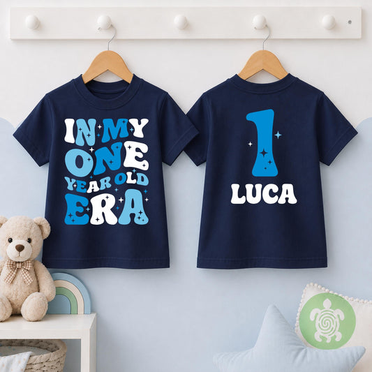 Blue Stars In My Year Old Era Any Age T-shirt, Personalised Birthday Design