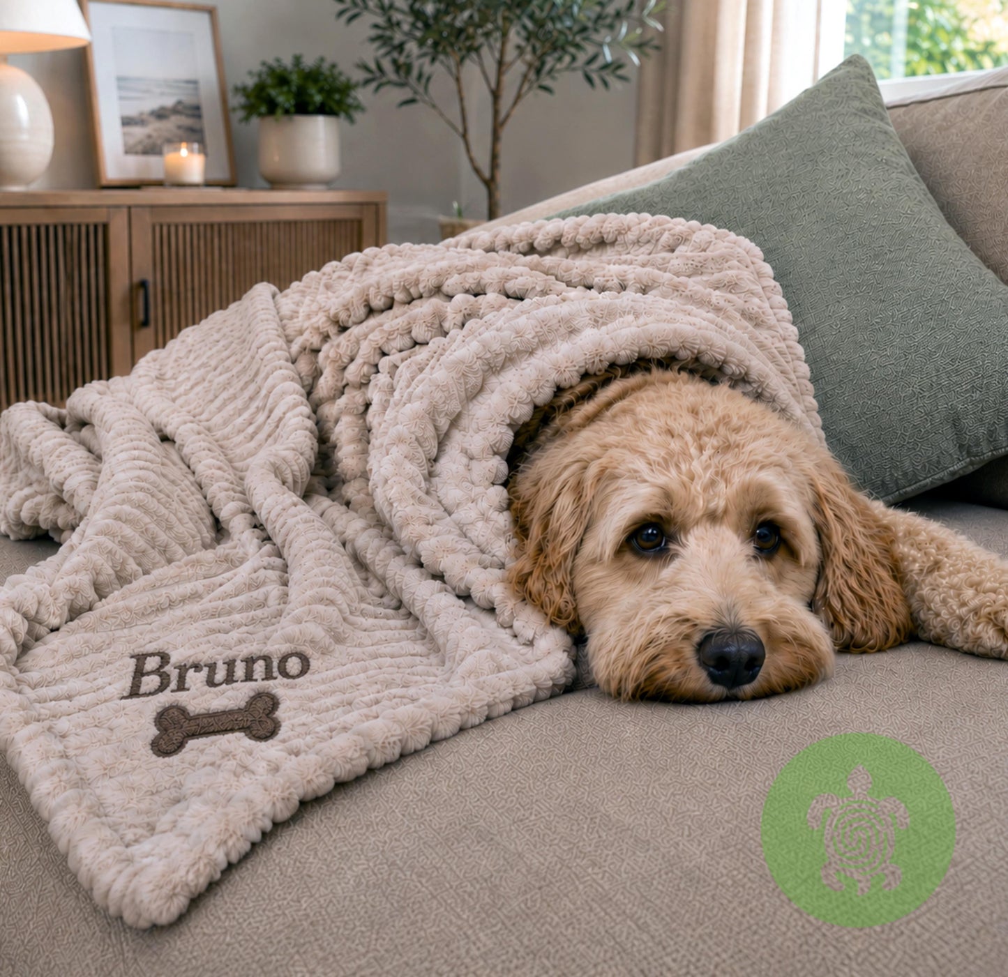 Personalised Dog Blanket, Embroidered Pet Blanket with Name, Soft Plush Dog Throw, Custom Puppy Blanket, Dog Gift, Pawprint, Bone, Flower