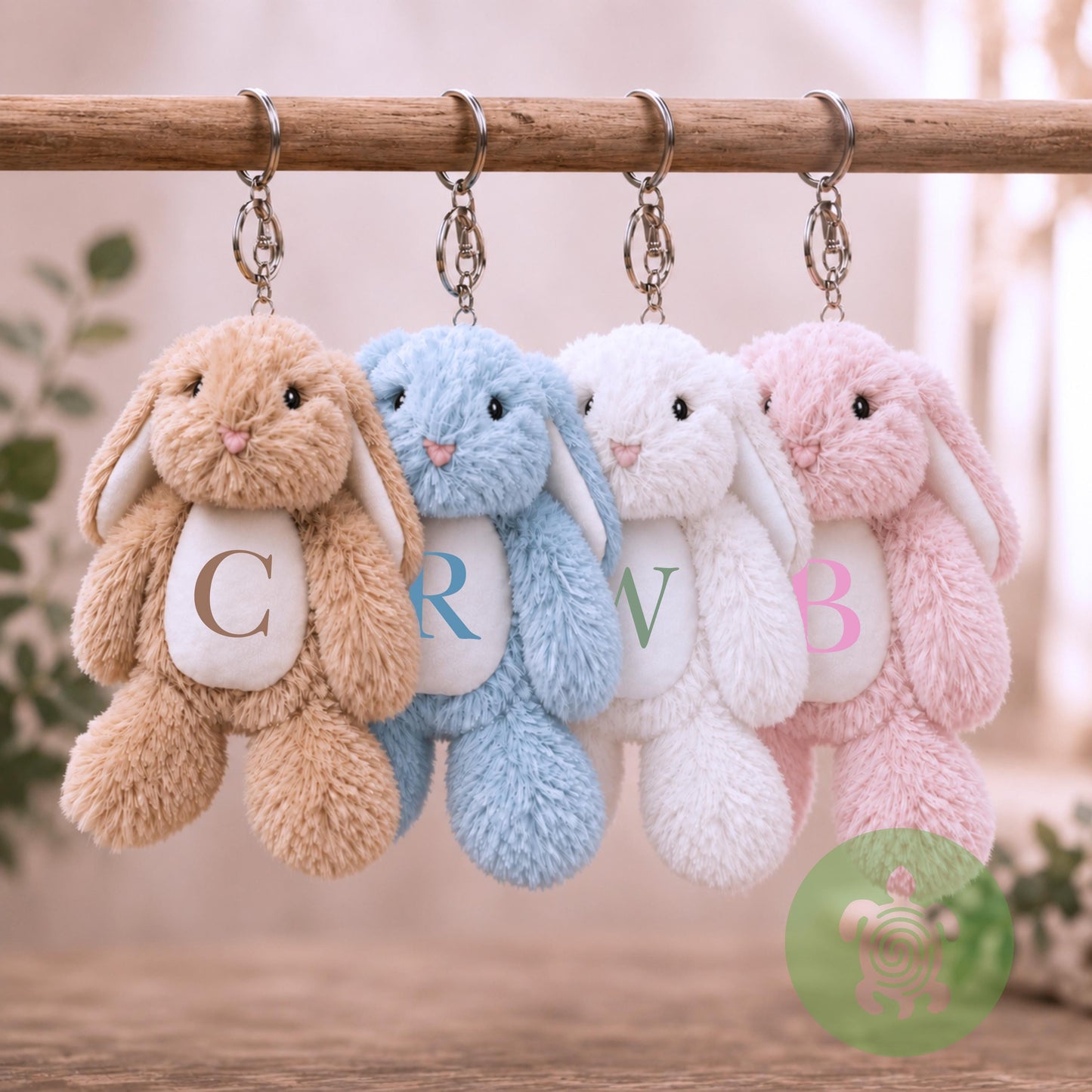 Personalised Bunny Keyring | Custom Plush Rabbit Bag Charm | Personalised Backpack Accessory | Nursery School Bag Charm | Baby Shower Gift