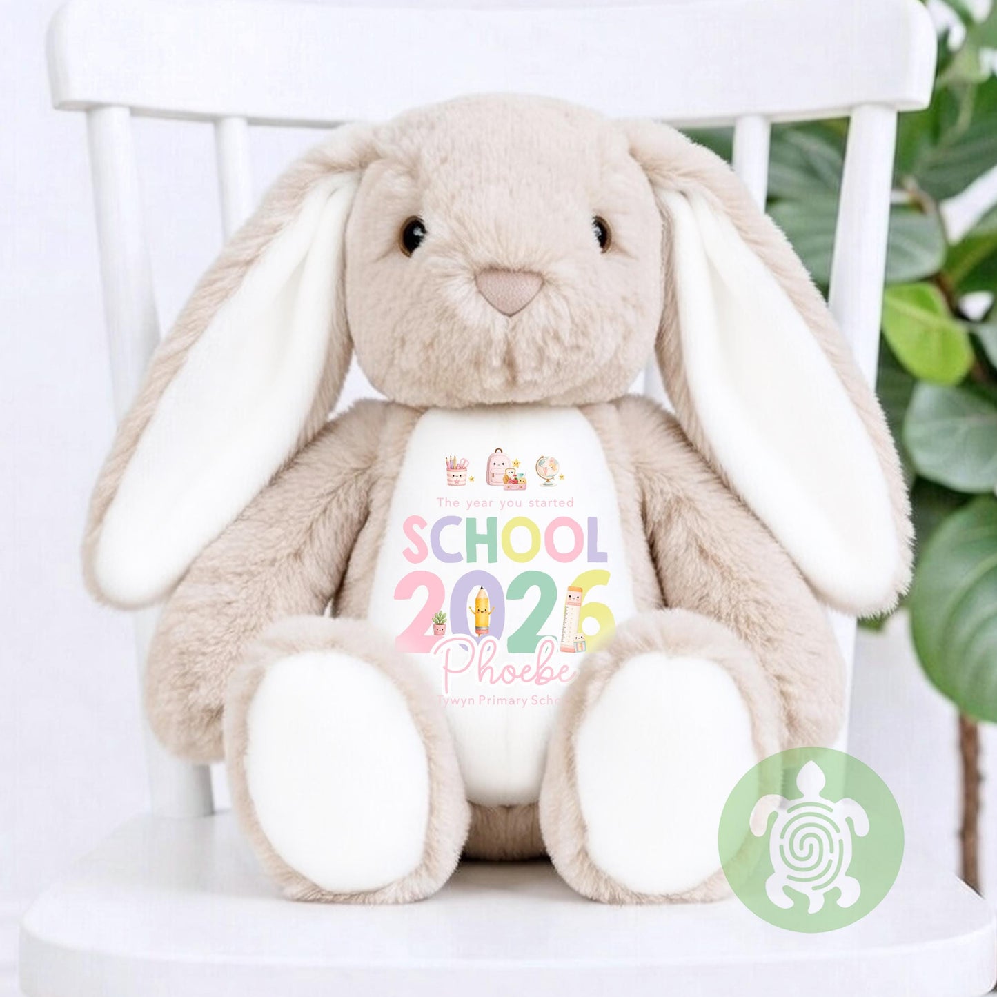 Personalised Pink First Day of School Bunny, Nursery Teddy, Custom School Teddy, Back to School, First Day of Nursery, School Gift