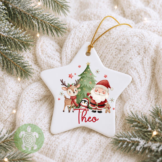 Personalised Children's Christmas Ornament | Ceramic Bauble | Custom Newborn Gift | 1st Xmas Tree Decoration | Keepsake 2025 |