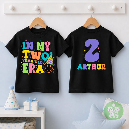 Smiley Face In My Year Old Era Any Age T-shirt, Personalised Birthday Design