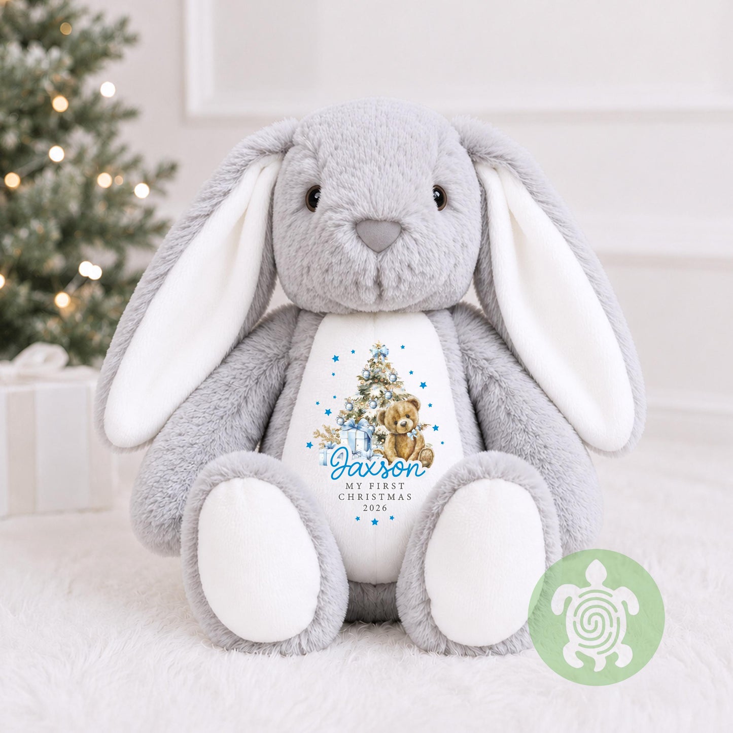 Personalised Blue Christmas Teddy, Babies Christmas Toy, 1st Christmas, Christmas Plush, Christmas Teddy, Christmas Gift, New Baby Gift