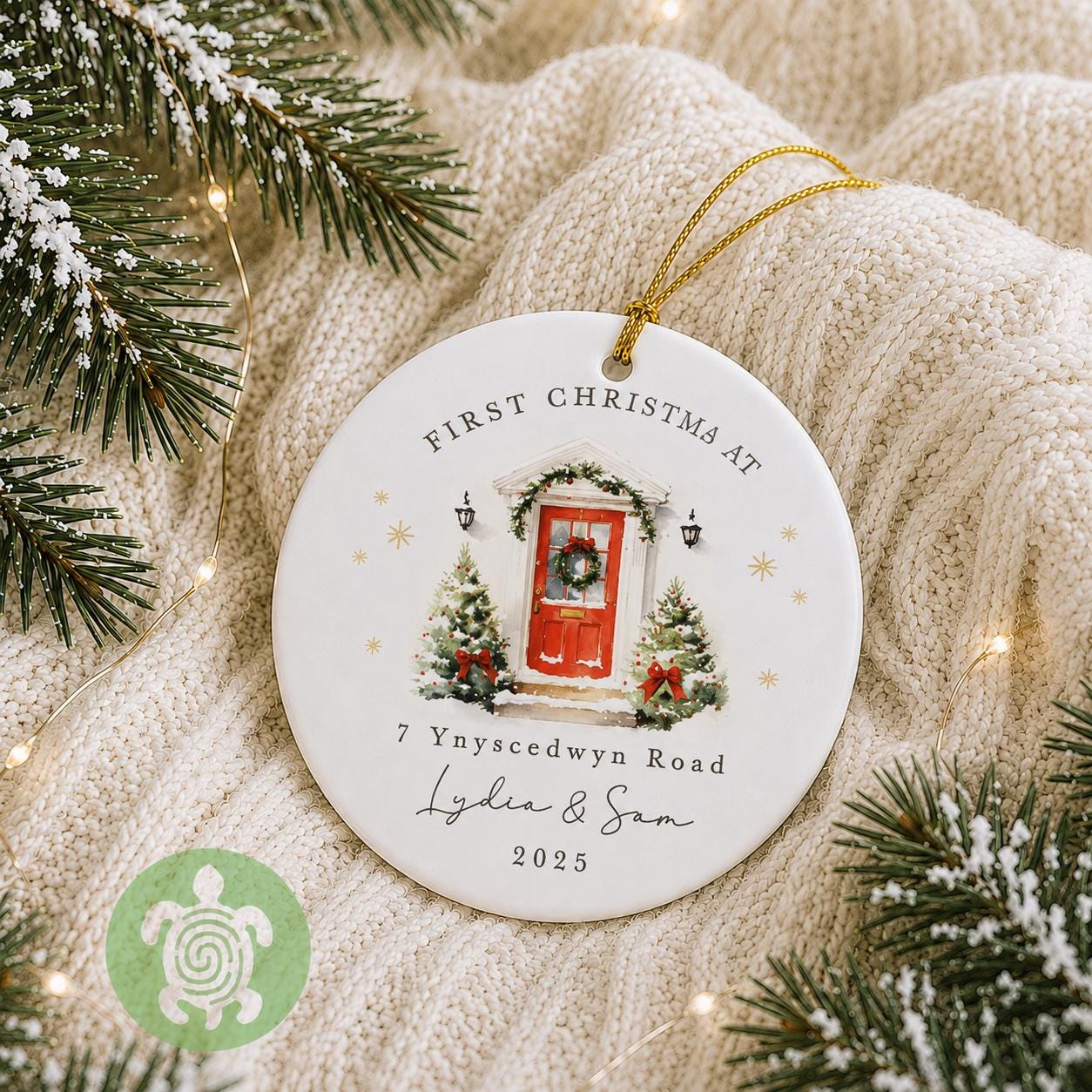 Personalised First Christmas At New Home Door Bauble | Ceramic Decoration | Couple Christmas Keepsake | First Christmas New Home | Xmas Tree