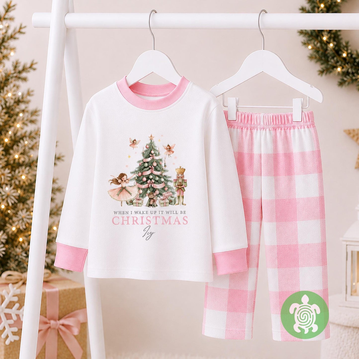 Luxury Nutcracker Christmas When I wake up Outfit, Festive Pattern, Personalised Clothing Set, Tight-fitting style, Christmas Eve Box
