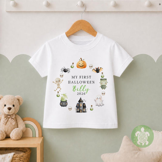 Personalised My First Halloween Wreath Sleepsuit | Spooky Outfit | Baby Pumpkin Top | Cute Skeleton | Halloween Costume | Baby Vest | 1st