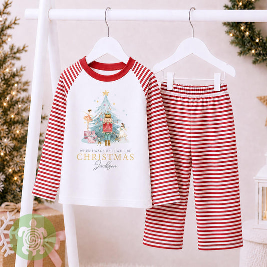 Luxury Nutcracker When I Wake Up It Will Be Christmas, Festive Pattern, Personalised Clothing Set, Tight-fitting style, Christmas Eve Box