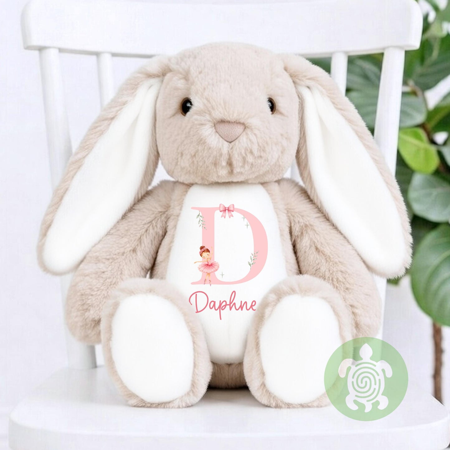 Personalised Ballerina Bunny Plush | Custom Name Bunny | Initial Rabbit | Baby Shower Gift | Christening Gift | Baby Keepsake | Soft Toy
