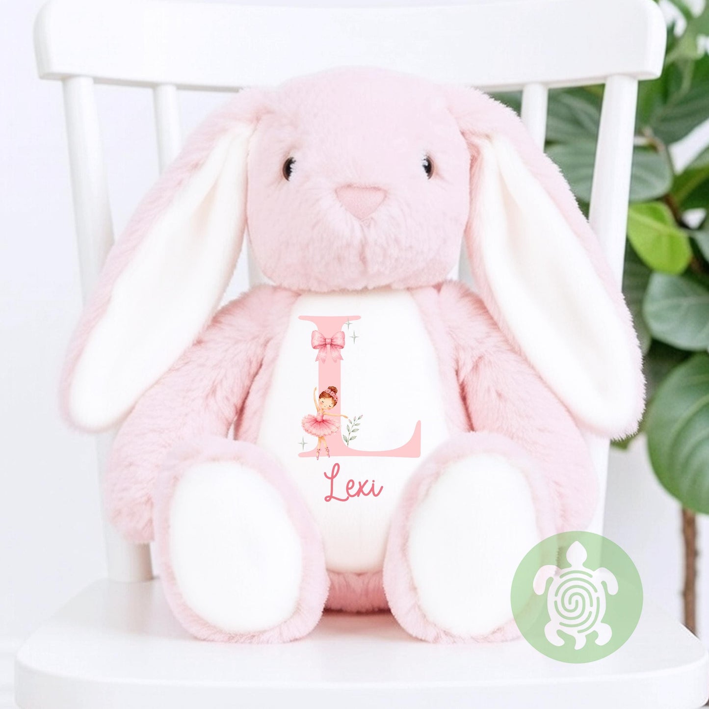Personalised Ballerina Bunny Plush | Custom Name Bunny | Initial Rabbit | Baby Shower Gift | Christening Gift | Baby Keepsake | Soft Toy