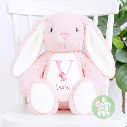 Personalised Mermaid Bunny Plush | Custom Name Bunny | Initial Rabbit | Baby Shower Gift | Christening Gift | Baby Keepsake | Soft Toy