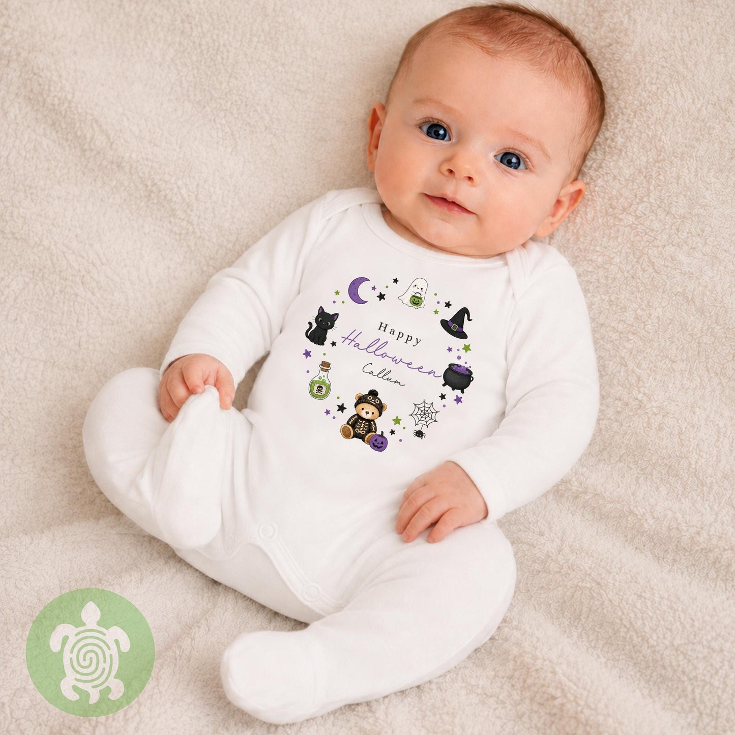 Personalised Happy Halloween Teddy, Baby Halloween, First Halloween Baby vest, Halloween Outfit, Halloween Costume, Baby outfit