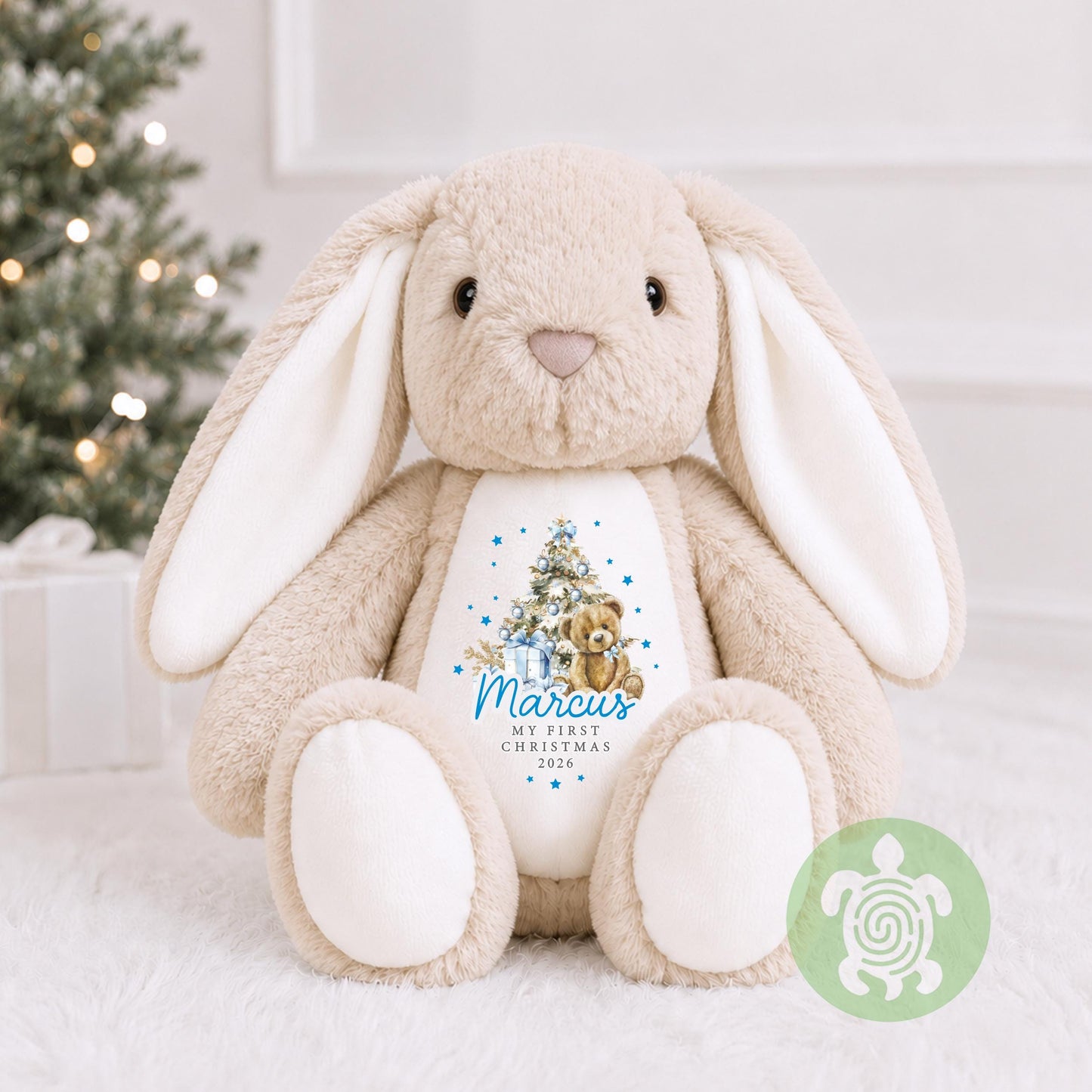 Personalised Blue Christmas Teddy, Babies Christmas Toy, 1st Christmas, Christmas Plush, Christmas Teddy, Christmas Gift, New Baby Gift