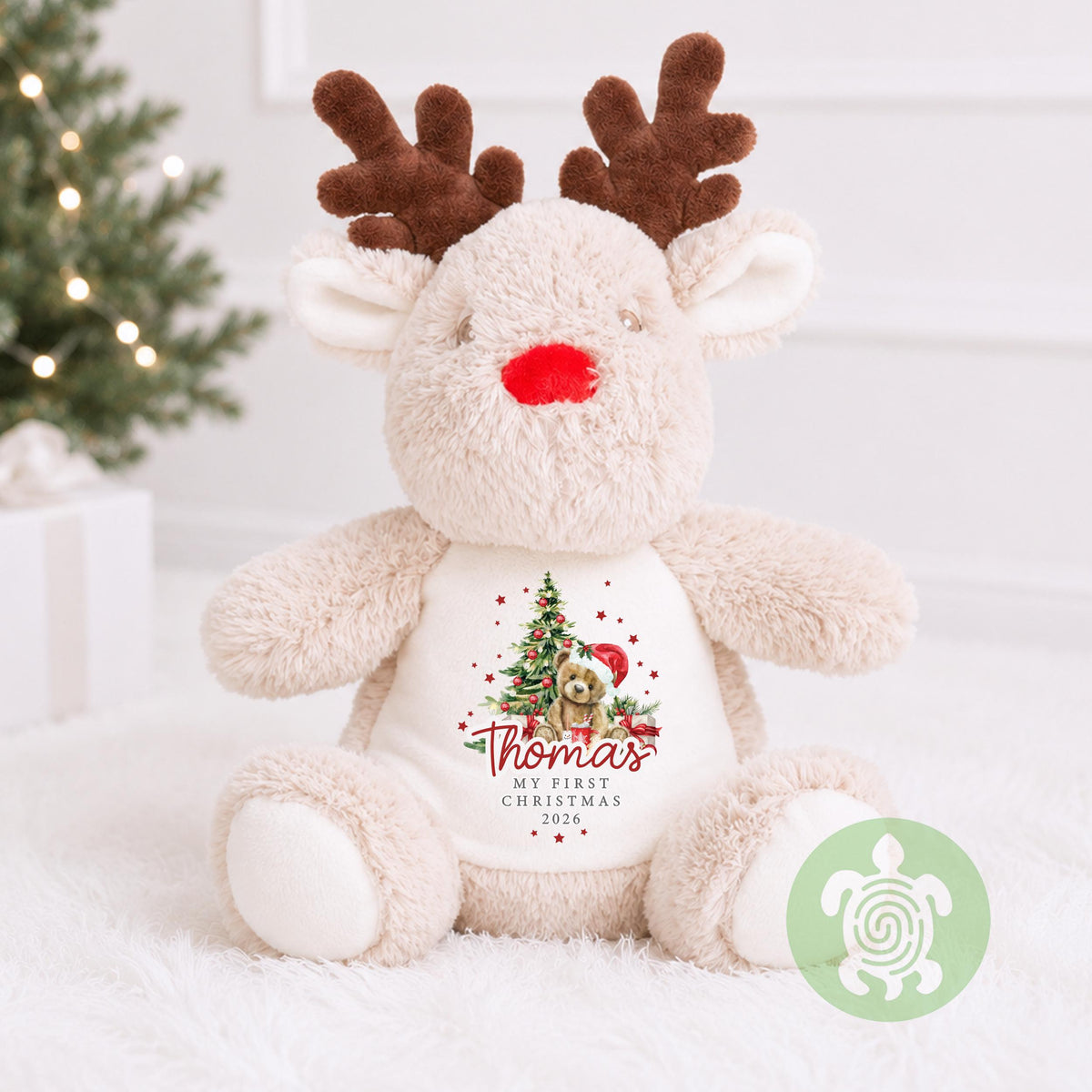 Personalised Red Teddy Christmas Plushie, Christmas Toy, 1st Christmas, Christmas Plush, Christmas Teddy, Christmas Gift, New Baby Gift