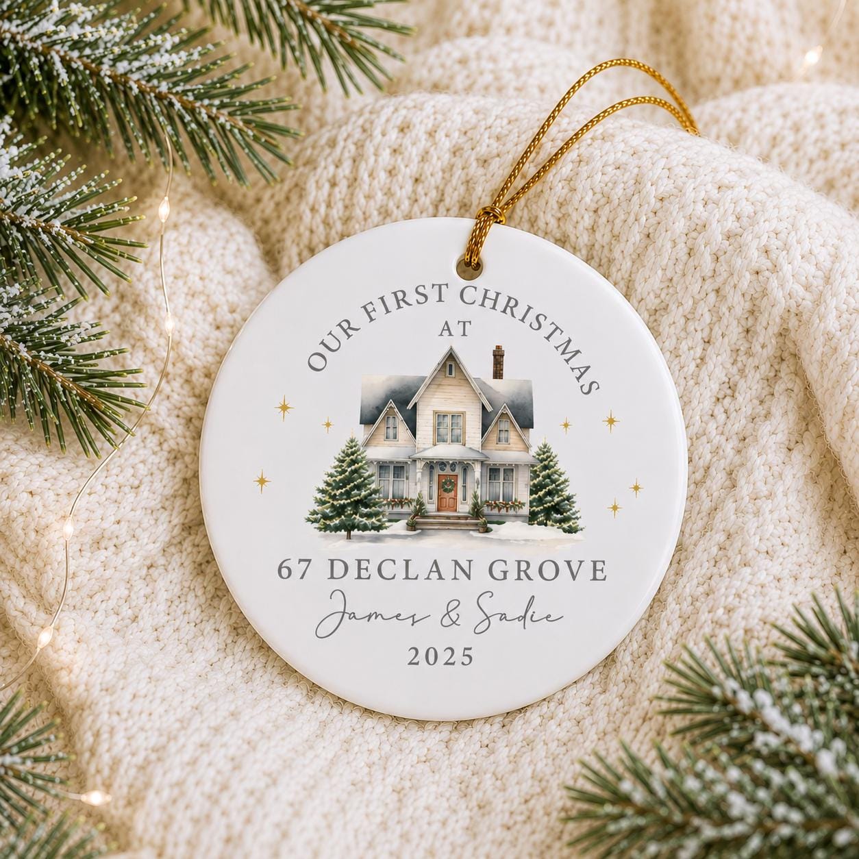 Personalised First Christmas In Our New Home Bauble | Ceramic Decoration | Couple Christmas Keepsake | First Christmas New Home | Xmas Tree