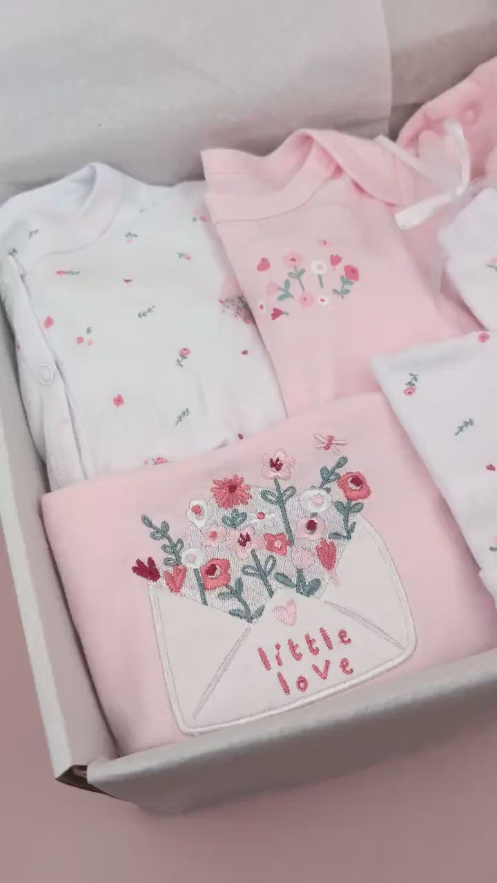 Baby Girl Pink Gift Set | Baby Hamper | Baby Girl Hamper | Baby Shower | Baby Sleepsuit | Baby Gift | Newborn Gift | Newborn Baby Set